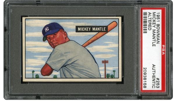  1951 BOWMAN #253 MICKEY MANTLE ROOKIE PSA AUTHENTIC