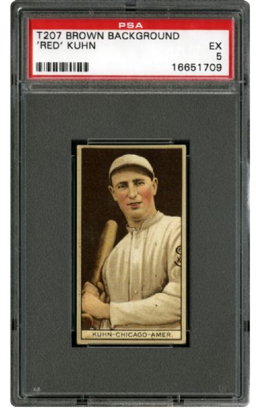  1912 T207 RED KUHN (ANONYMOUS BACK) EX PSA 5