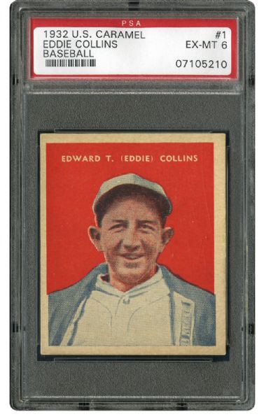  1932 US CARAMEL #1 EDDIE COLLINS EX-MT PSA 6