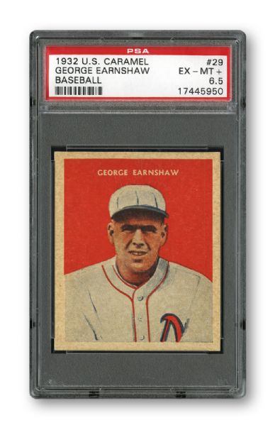 1932 U. S. CARAMEL #29 GEORGE EARNSHAW EX-MT+ PSA 6.5