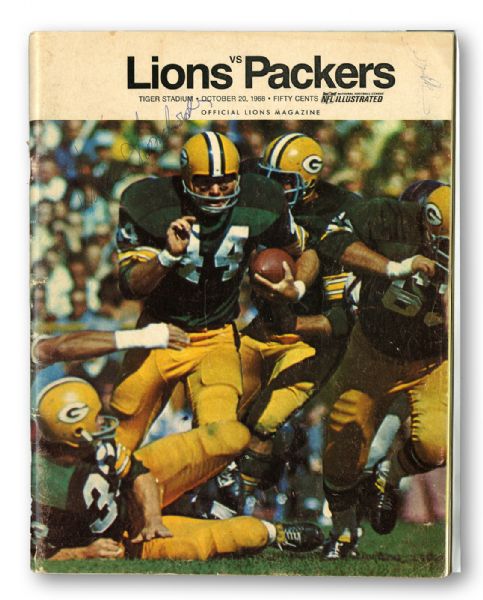 1968 VINCE LOMBARDI SIGNED LIONS VS. PACKERS GAME DAY PROGRAM