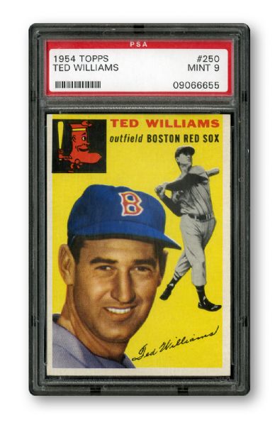 1954 TOPPS #250 TED WILLIAMS MINT PSA 9