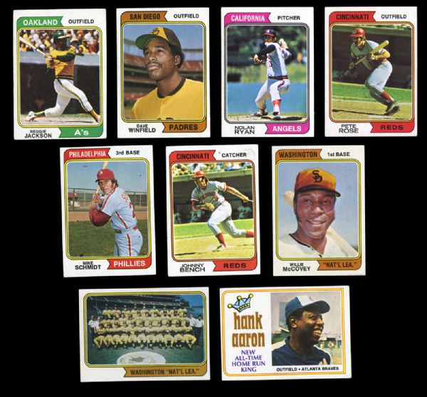 1974 TOPPS BASEBALL COMPLETE MASTER SET WITH TRADED SET, TEAM CHECKLISTS, AND ALL VARIATIONS