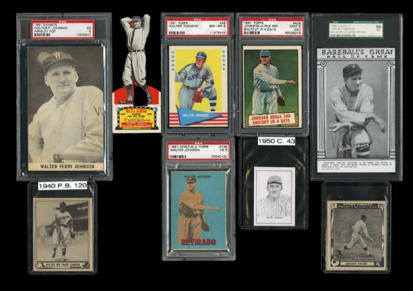 WALTER JOHNSON POST-WAR TYPE CARD LOT OF 26 CARDS