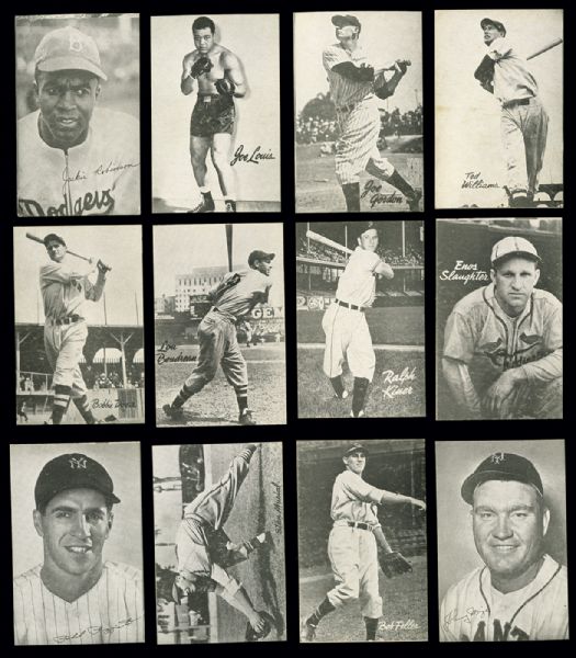 1947 BOND BREAD BASEBALL LOT OF 23 INC. ROBINSON, WILLIAMS, MUSIAL, FELLER, AND 6 OTHER HOFS PLUS 2 BOXERS