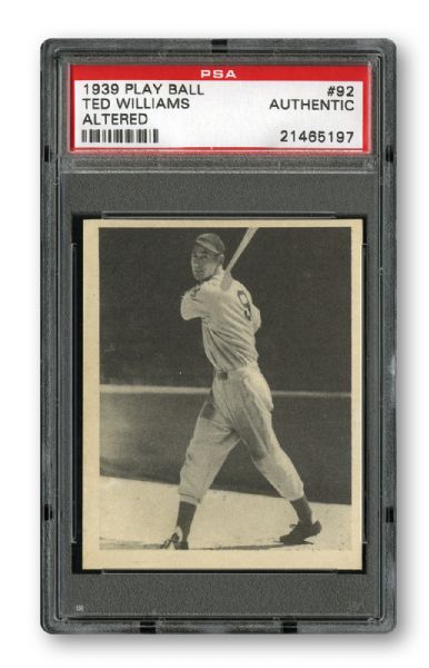 1939 PLAY BALL #92 TED WILLIAMS PSA AUTHENTIC