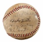 EARLY BABE RUTH SIGNED OAL BASEBALL WITH OTHER SIGNATURES