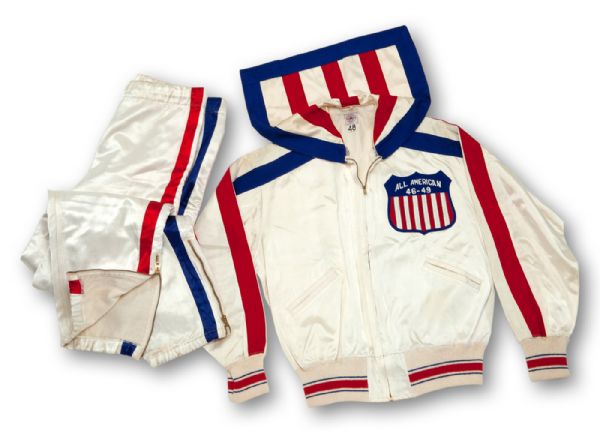 TONY LAVELLIS 1946-49 ALL-AMERICAN BASKETBALL SATIN WARM-UP SUIT