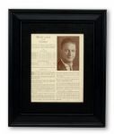 FRAMED 1933 LOU GEHRIG SIGNED "WHOS WHO IN BASEBALL" FULL PAGE MINT PSA 9