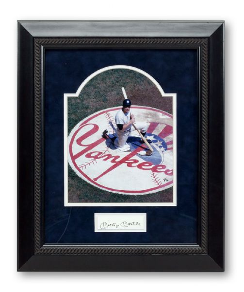 MICKEY MANTLE LIMITED EDITION (4/70) PHOTO AND CUT SIGNATURE DISPLAY (STEINER COA)
