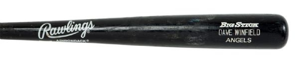 1990S DAVE WINFIELD CALIFORNIA ANGELS RAWLINGS GAME-USED BAT GIVEN TO OAKLAND AS BROADCASTER MONTE MOORE (MOORE LOA)