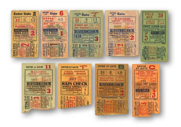 NEW YORK YANKEES WORLD SERIES HOME GAME TICKET STUBS FROM ALL OF THEIR 27 WORLD CHAMPIONSHIPS (1923-2009)