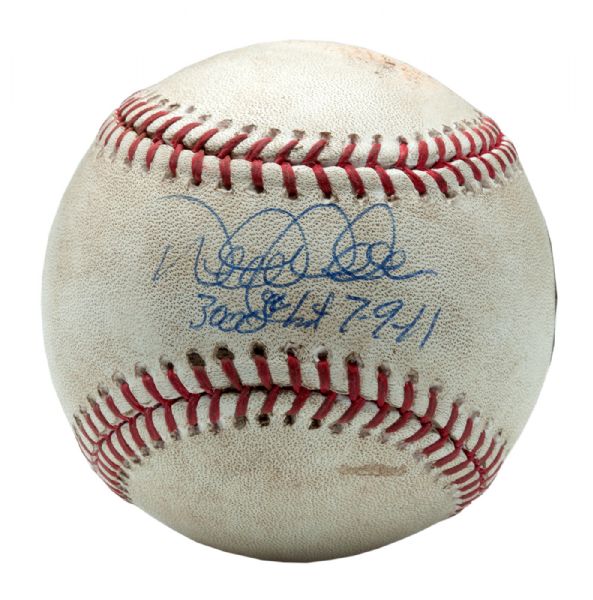 2011 DEREK JETER SIGNED GAME USED BASEBALL FROM HIS HISTORIC 3000TH HIT GAME ON JULY 9, 2011 (STEINER LOA)