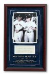 FRAMED MICKEY MANTLE SIGNED CUT W/RARE OBSCENITY INSCRIPTION TO TED WILLIAMS PSA/DNA AUTH