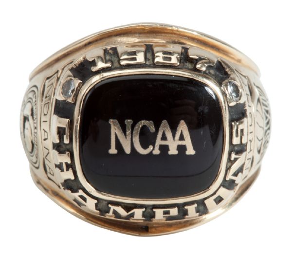 1987 JOBY WRIGHT (COACH) INDIANA HOOSIERS NCAA BASKETBALL CHAMPIONS 10K GOLD RING 