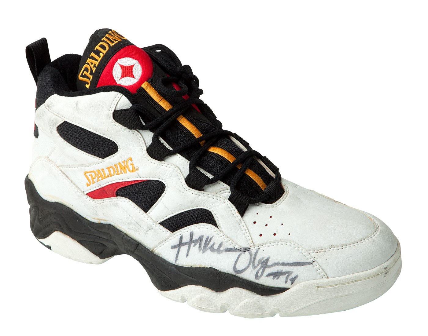 Circa 1990's Hakeem Olajuwon Game Worn, Signed Shoes