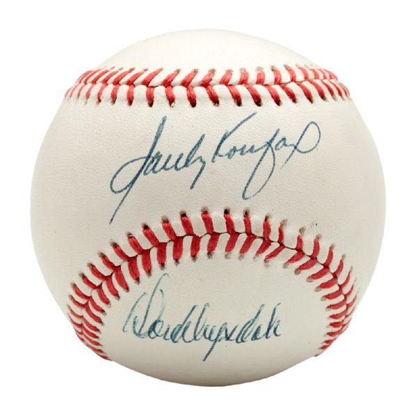HIGH GRADE SANDY KOUFAX AND DON DRYSDALE SIGNED OFFICIAL NL BASEBALL