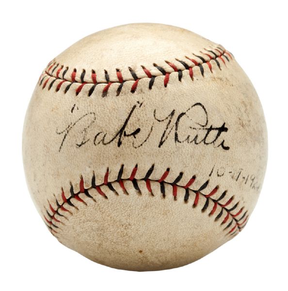 c. 1920-24 BABE RUTH SINGLE SIGNED OFFICIAL SPALDING NATIONAL LEAGUE BASEBALL