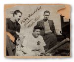 BABE RUTH AUTOGRAPHED 8" BY 10" PHOTOGRAPH ATTRIBUTED TO NFL HOFER BILL DUDLEY