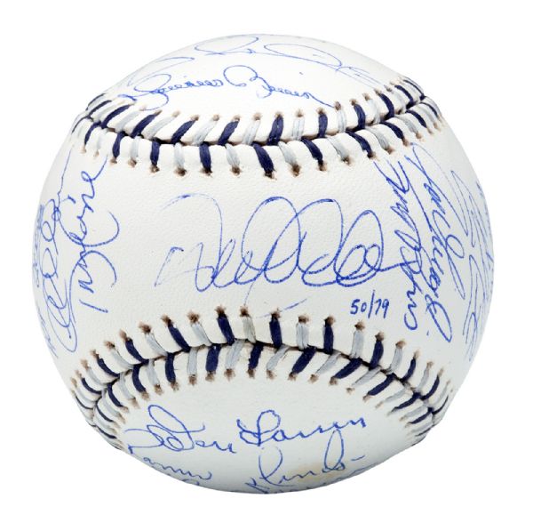 2008 OFFICIAL MLB ALL STAR GAME LIMITED EDITION (50/79) BASEBALL SIGNED BY 20 NEW YORK YANKEES INCL. JETER, GOSSAGE, LARSEN, STOTTLEMYRE, RIVERA AND OTHERS (STEINER COA AND MLB AUTHENTICATED)