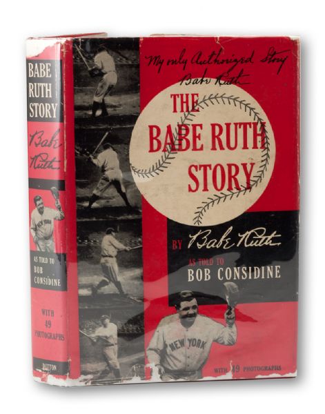 BABE RUTH 1948 SIGNED FIRST EDITION HARDCOVER BOOK "THE BABE RUTH STORY" (MINT PSA 9)