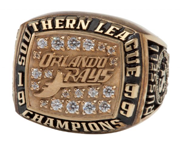 BILL RUSSELLS 1999 ORLANDO RAYS SOUTHERN LEAGUE CHAMPIONSHIP RING (RUSSELL LOA)