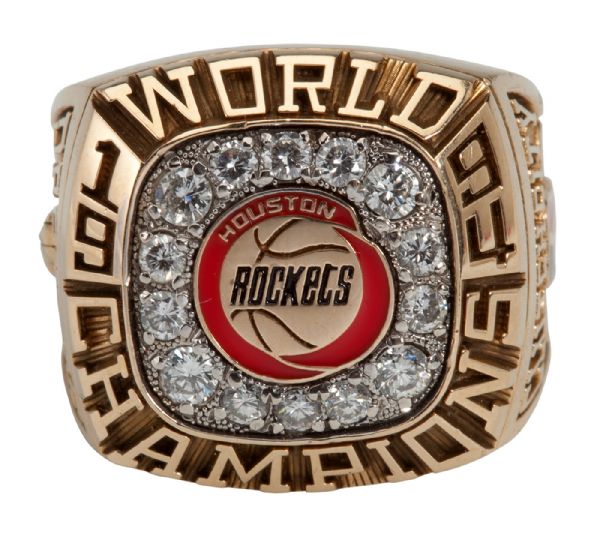 1994 HOUSTON ROCKETS NBA WORLD CHAMPIONSHIP 14K GOLD RING 