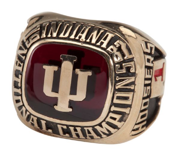 1987 INDIANA HOOSIERS NATIONAL CHAMPIONSHIP BASKETBALL 10K GOLD RING GIVEN TO "KING"