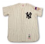 UDA MICKEY MANTLE SIGNED MITCHELL AND NESS REPLICA ROOKIE #6 JERSEY WITH "#6" INSCRIPTION (LTD. ED. #66/1951)