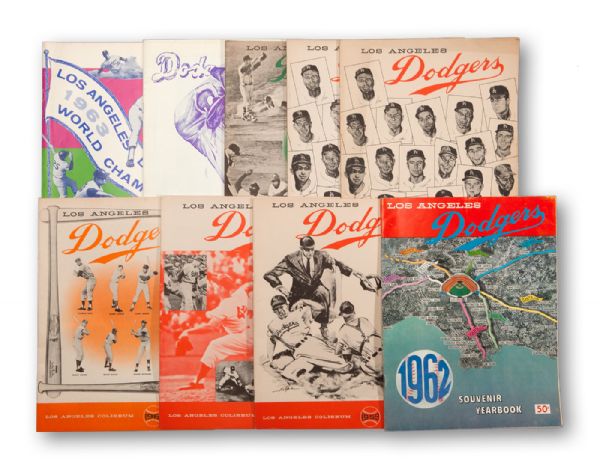 BILL RUSSELLS LOT OF (9) SCORECARDS AND PROGRAMS FROM 1958-1964 (RUSSELL LOA)