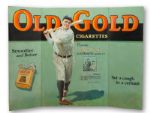 1930S BABE RUTH OLD GOLD CIGARETTES TRI-FOLD ADVERTISING DISPLAY