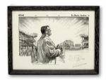 BABE RUTH SIGNED "HOME" PRINT OF BABE RUTH DAY BY ARTIST BURRIS JENKINS JR.