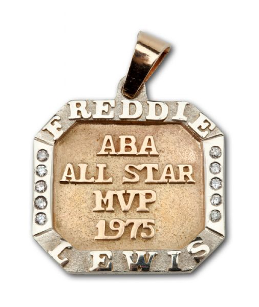  1975 FREDDIE LEWIS ABA ALL STAR MVP PENDANT (LEWIS LOA)