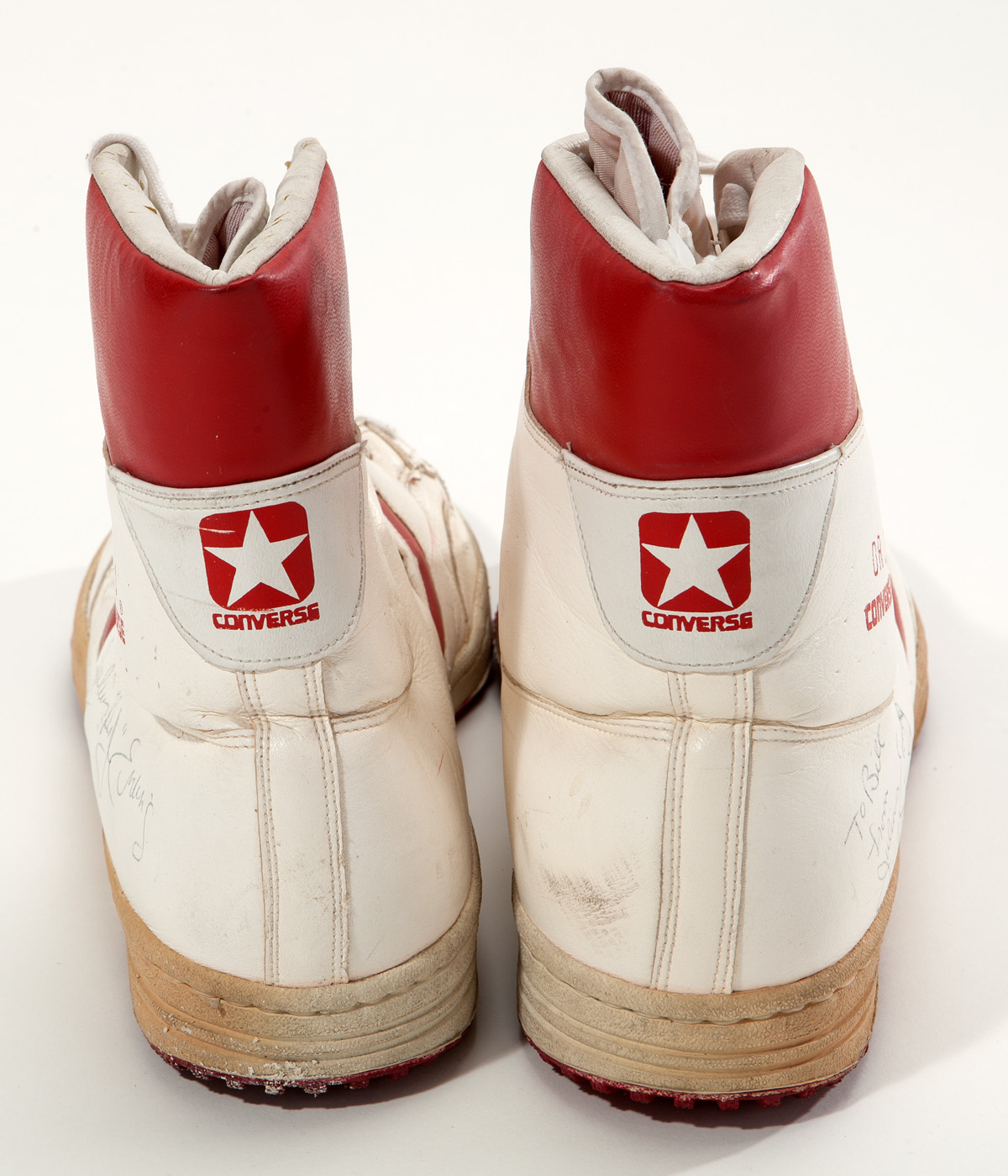Julius Dr. J Erving Signed Pair Of Vintage Converse All-Star Special  Edition Leather Basketball Shoes (Beckett)