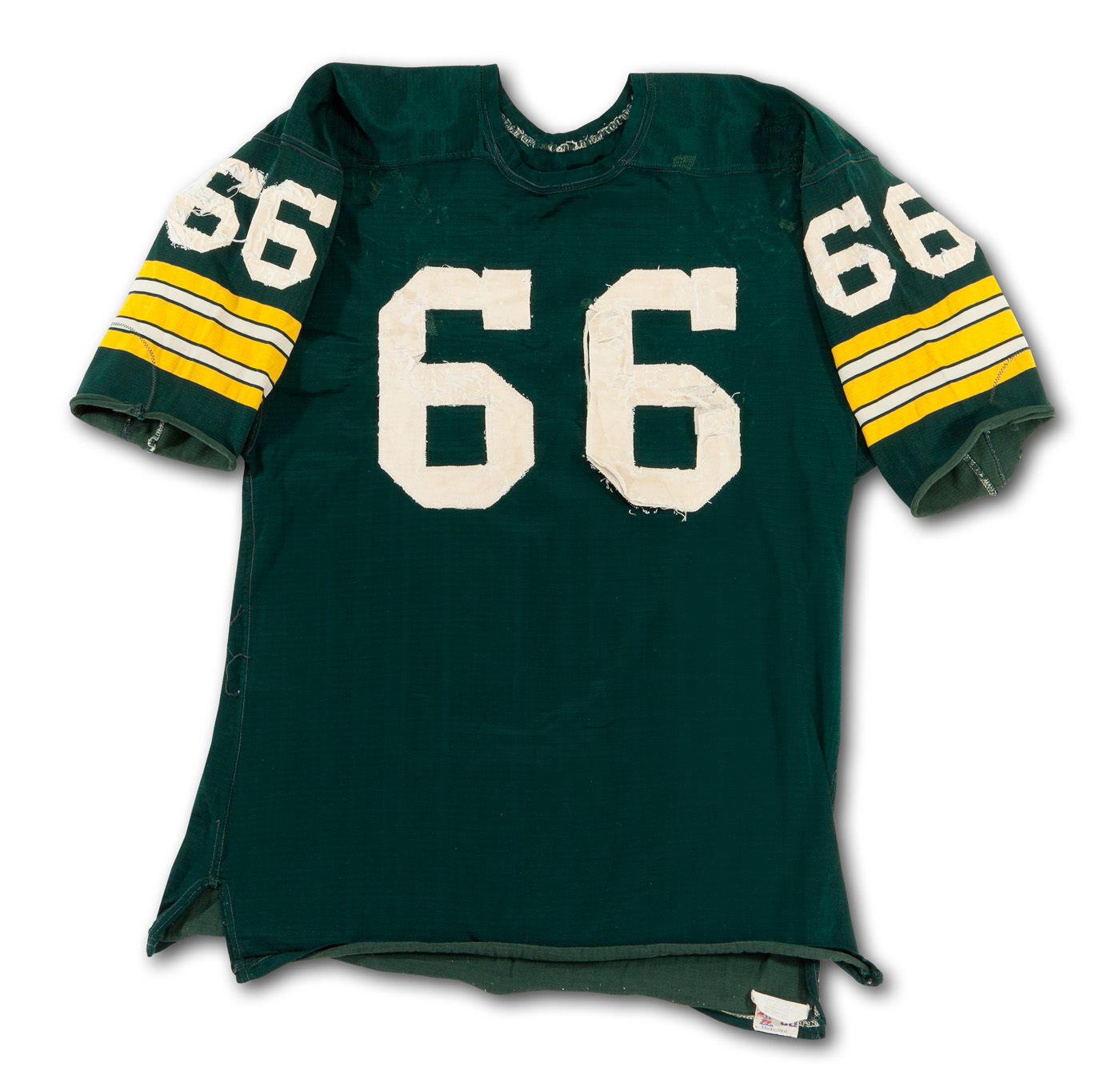 Lot Detail - EARLY 1960S RAY NITSCHKE GREEN BAY PACKERS GAME WORN JERSEY  WITH MULTIPLE TEAM REPAIRS (NITSCHKE FAMILY LOA)