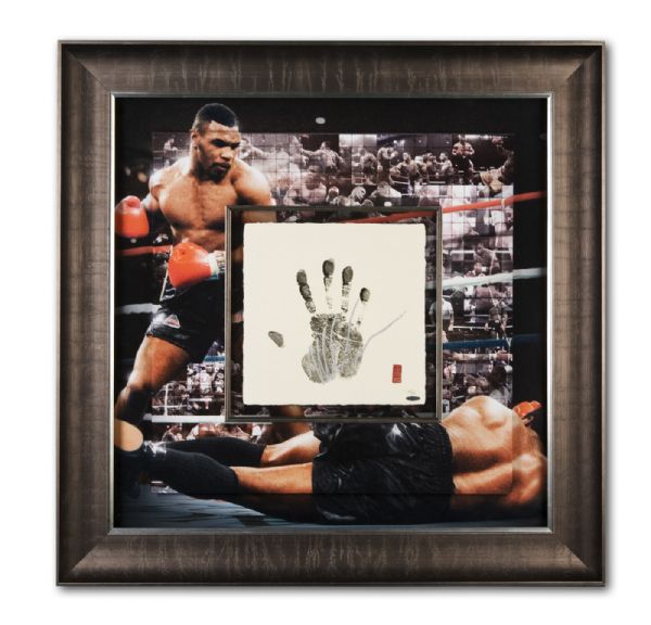  UPPER DECK AUTHENTICATED MIKE TYSON SIGNED TEGATA MOSAIC DISPLAY