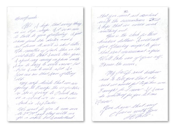 ROBERTO CLEMENTE HAND WRITTEN 2 PAGE LETTER