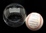 GOOSE GOSSAGES 8/4/1994 SIGNED & INSCRIBED 1,000TH MLB APPEARANCE GAME BALL (SEATTLE MARINERS VS. CALIFORNIA ANGELS) AND COMMEMORATIVE CRYSTAL BASEBALL HONORING MILESTONE (GOSSAGE LOA)