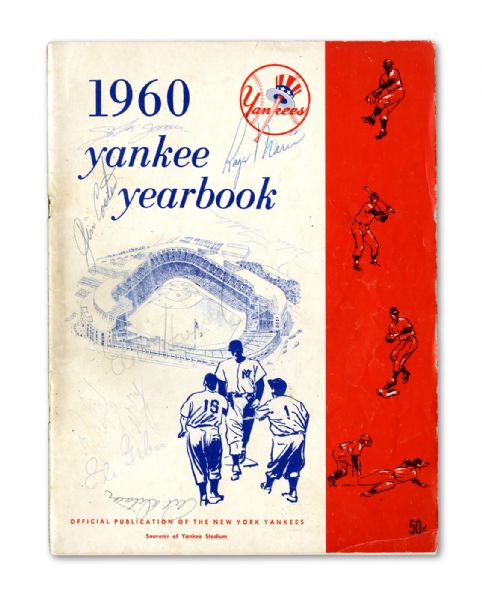 1960 NEW YORK YANKEES YEARBOOK AUTOGRAPHED BY ROGER MARIS, ELSTON HOWARD AND (6) OTHERS