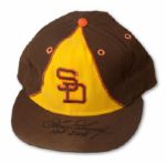 GOOSE GOSSAGES 1984-85 SAN DIEGO PADRES GAME WORN & SIGNED CAP (GOSSAGE LOA)