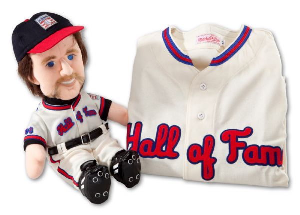 GOOSE GOSSAGES 2008 SIGNED HALL OF FAME INDUCTEE JERSEY AND HONORARY GOOSE GOSSAGE DOLL (GOSSAGE LOA)
