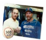 GOOSE GOSSAGES 7/23/1991 SIGNED & INSCRIBED TEXAS RANGERS VS. BOSTON RED SOX 308TH CAREER SAVE (NOLAN RYANS 308TH CAREER WIN) GAME BALL WITH RYAN & GOSSAGE (SIGNED) PHOTO PROVENANCE (GOSSAGE LOA)