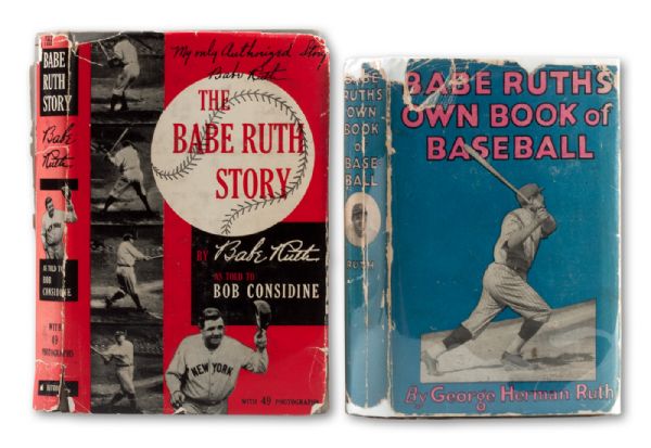 PAIR OF BABE RUTH FIRST EDITION BOOKS WITH ORIGINAL DUST JACKETS