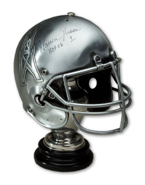 WARREN MOONS 1992 SIGNED ED BLOCK COURAGE AWARD TROPHY PRESENTED BY HOUSTON OILERS (MOON LOA)