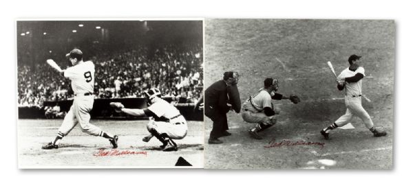 PAIR OF TED WILLIAMS AUTOGRAPHED 16X20 PHOTOGRAPHS