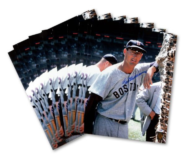 LOT OF (10) TED WILLIAMS SIGNED 16 X 20 PHOTO