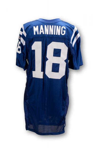 PEYTON MANNING 10/10/10 INDIANAPOLIS COLTS (PINK PATCH) GAME WORN AND AUTOGRAPHED JERSEY (NFL & PSA/DNA COA)