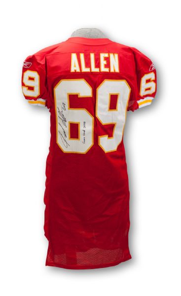 JARED ALLEN 2006 KANSAS CITY CHIEFS GAME WORN AND AUTOGRAPHED JERSEY (CHIEFS COA)