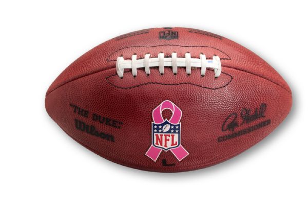 10/10/2010 GREEN BAY PACKERS VS. WASHINGTON REDSKINS (PINK BREAST CANCER LOGO) NFL KICKOFF GAME USED FOOTBALL (NFL & PSA/DNA COA)