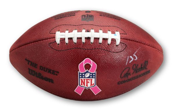 10/3/2010 ST. LOUIS RAMS VS. SEATTLE SEAHAWKS (PINK BREAST CANCER LOGO) NFL KICKOFF GAME USED FOOTBALL (NFL & PSA/DNA COA)
